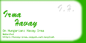 irma havay business card